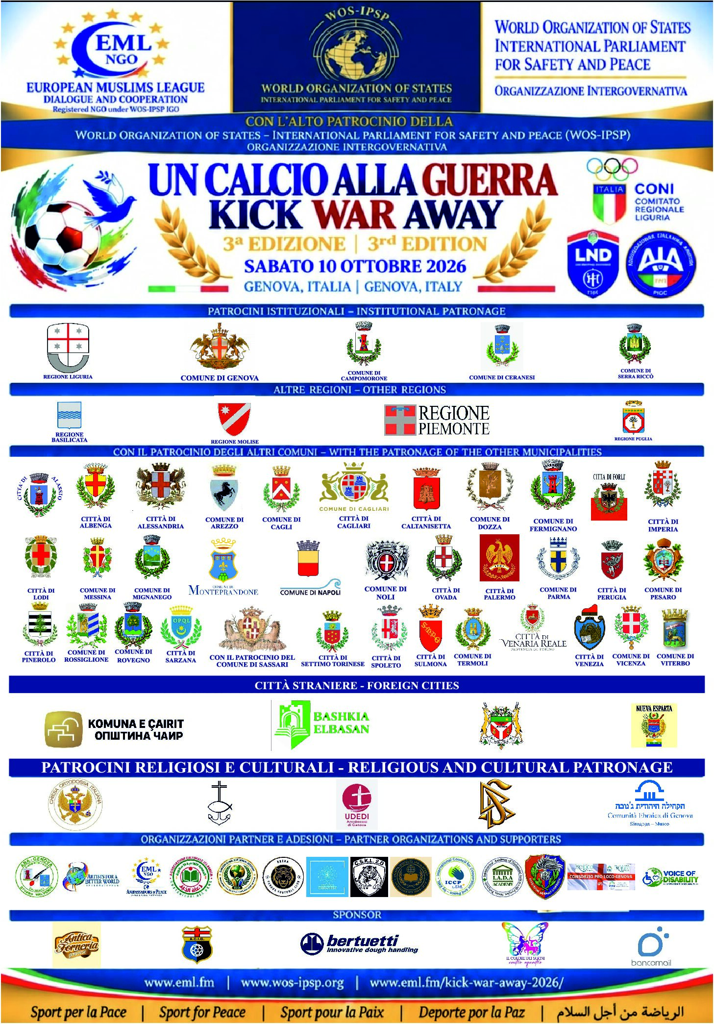 Genova, sabato 10 torna a San Desiderio “Un Calcio alla Guerra – Kick Bar Away”