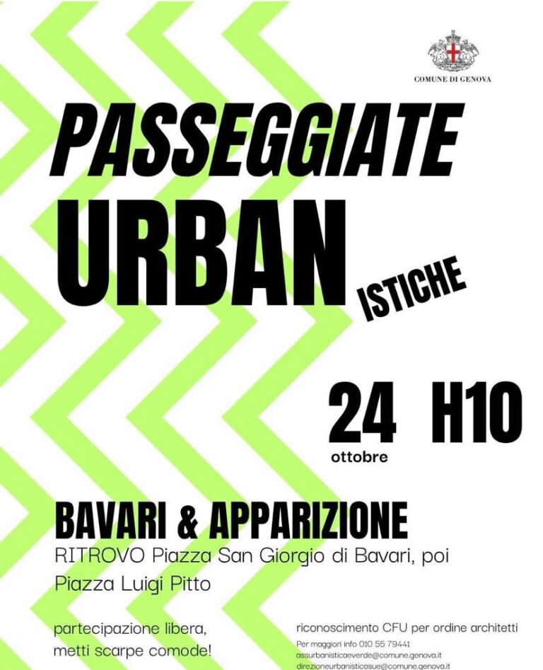 Genova, saranno Bavari ed Apparizione ad ospitare il 24 ottobre la nona passeggiata urbanistica