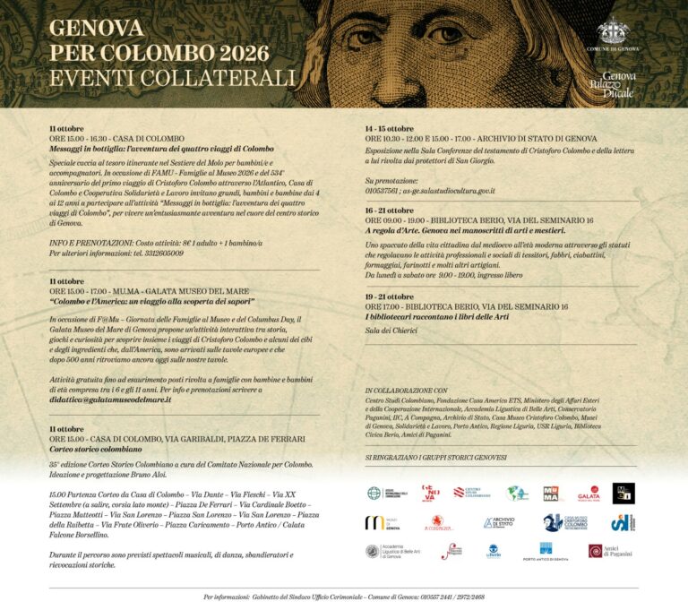 Genova festeggia Cristoforo Colombo il 12 ottobre, il programma